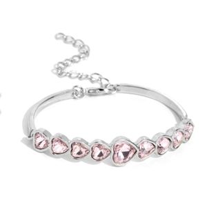 Light Pink Heart Gemstone Bracelet